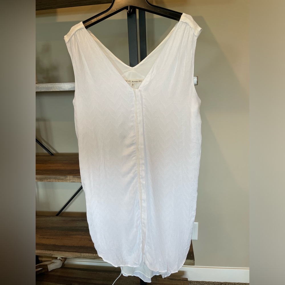 Rachel Roy White Cotton Sleeveless Shift Dress